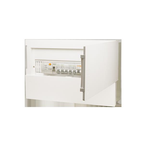 14-18-duc Tủ điện 14/18 Module Sino E4M âm tường màu trắng đục