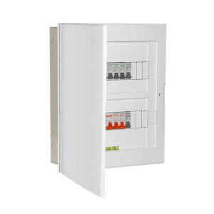 Tủ điện 18/24 Module Sino E4MA âm tường mặt nhựa đế sắt