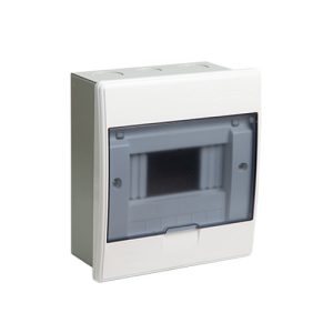 Tủ điện 2/6 Module Sino E4LB âm tường màu khói trong