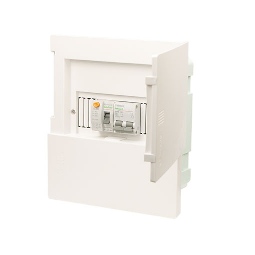 4-8-duc Tủ điện 4/8 Module Sino E4M âm tường màu trắng đục