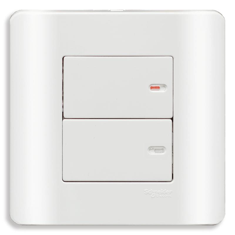 e8432-2-g19 Bộ công tắc đôi 2 chiều 16A màu trắng