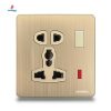 Bộ ổ cắm 2 chấu + 3 chấu + đèn báo Grimma G5GKSK23