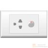 Bộ 1 Công tắc 1 chiều + 1 Ổ cắm điện 3 chân (E18U3X, E1812M) LIOA