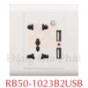 Ổ cắm 2 chấu + đa năng + ổ cắm usb đôi